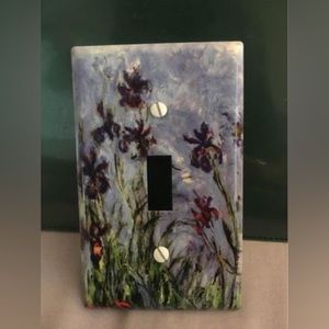 Monet Art Irises Flowers - Single Toggle Light Plate
